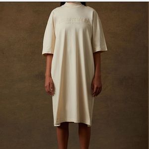 ESSENTIALS FEAR OF GOD NWT Women's Egg Shell T-Shirt Dress brand new!